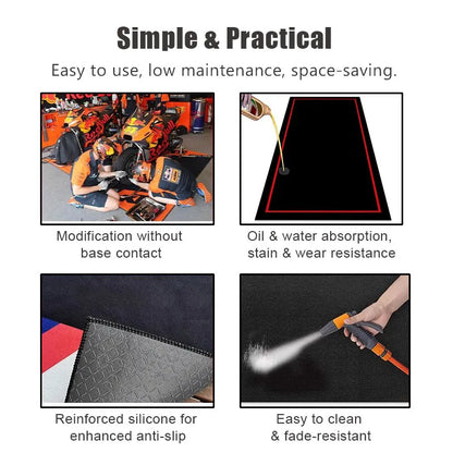 Yamaha Racing Garage Mat – Anti-Slip Waterproof Display Pad