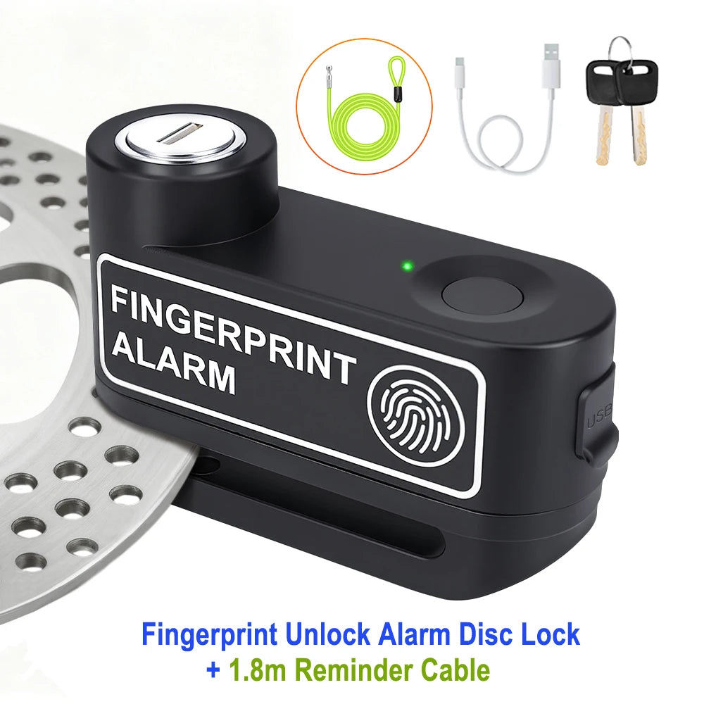Extractme Motorcycle Alarm Disc Brake Lock Security Moto Wheel Disk Padlock Waterproof 110dB Loud Anti Theft Alarma Motocicleta