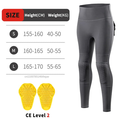 WOSAWE Women Motorcycle Pants Anti-fall High Waist Reflective Motorcycle Rider Pants Racing Fitness GYM Trousers Honey Peach Hip
