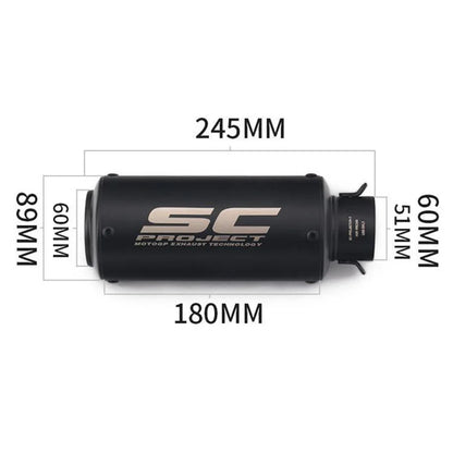 Universal 51/60mm motorcycle sc exhaust inox muffler carbon fiber exhaust with DB Killer for z900 R3 R25 MT07 MT09 R1 Z400 Z650