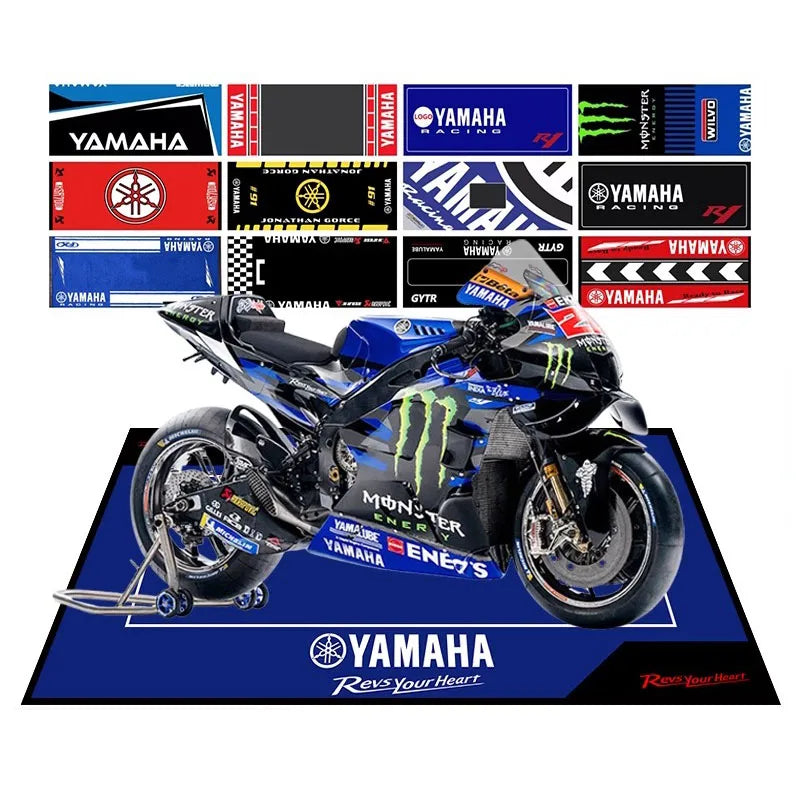 Yamaha Racing Garage Mat – Anti-Slip Waterproof Display Pad