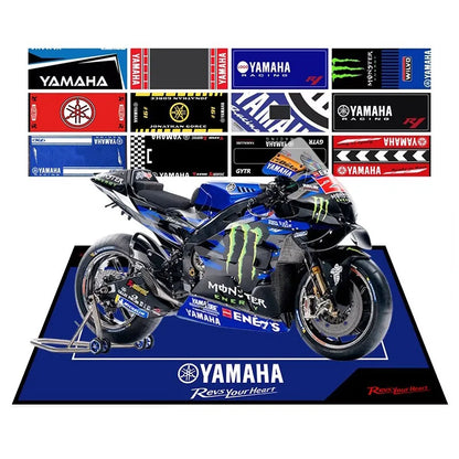 Yamaha Racing Garage Mat – Anti-Slip Waterproof Display Pad