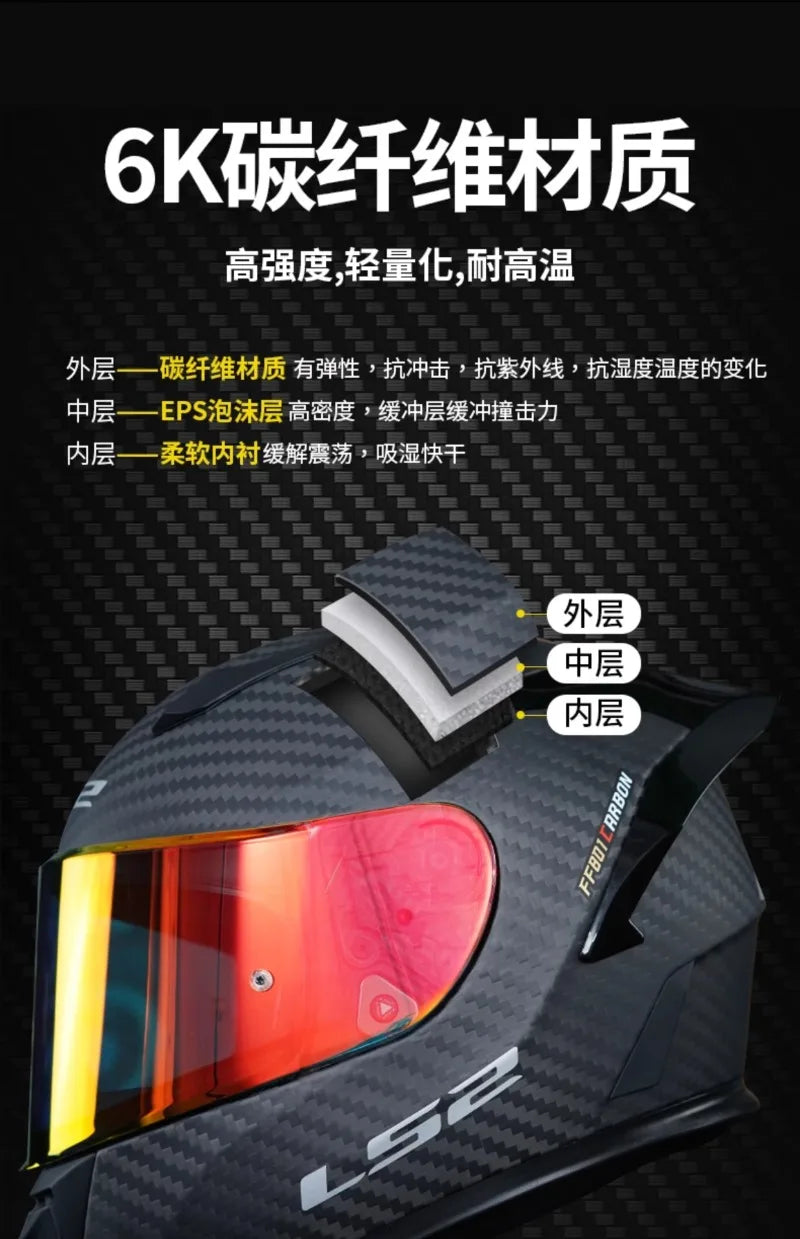 LS2 FF801 Carbon – Single-Visor Full-Face Motorcycle Helmet