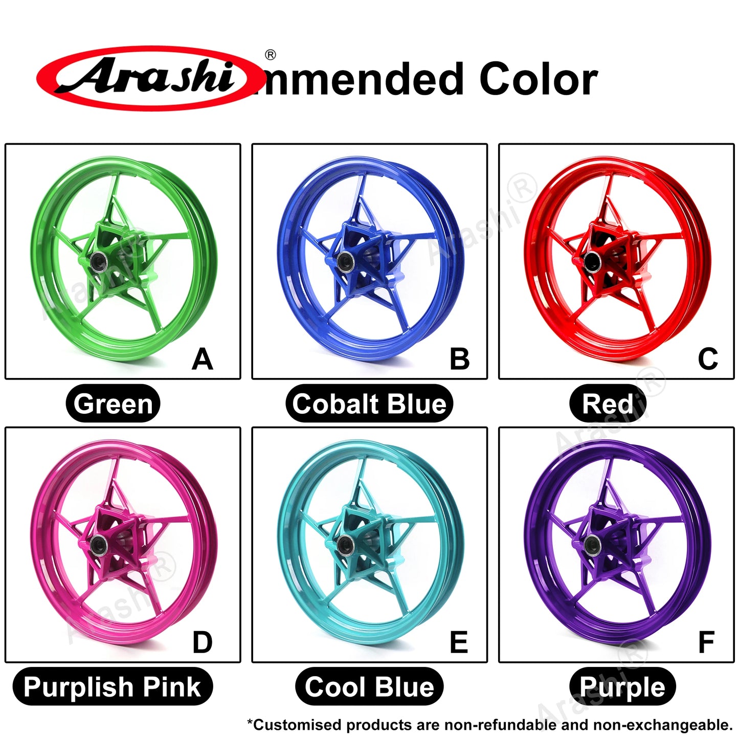 Yamaha YZF-R1 (1000cc) – Arashi 17" Front Wheel Hub & Brake Disc Set (2006–2012)