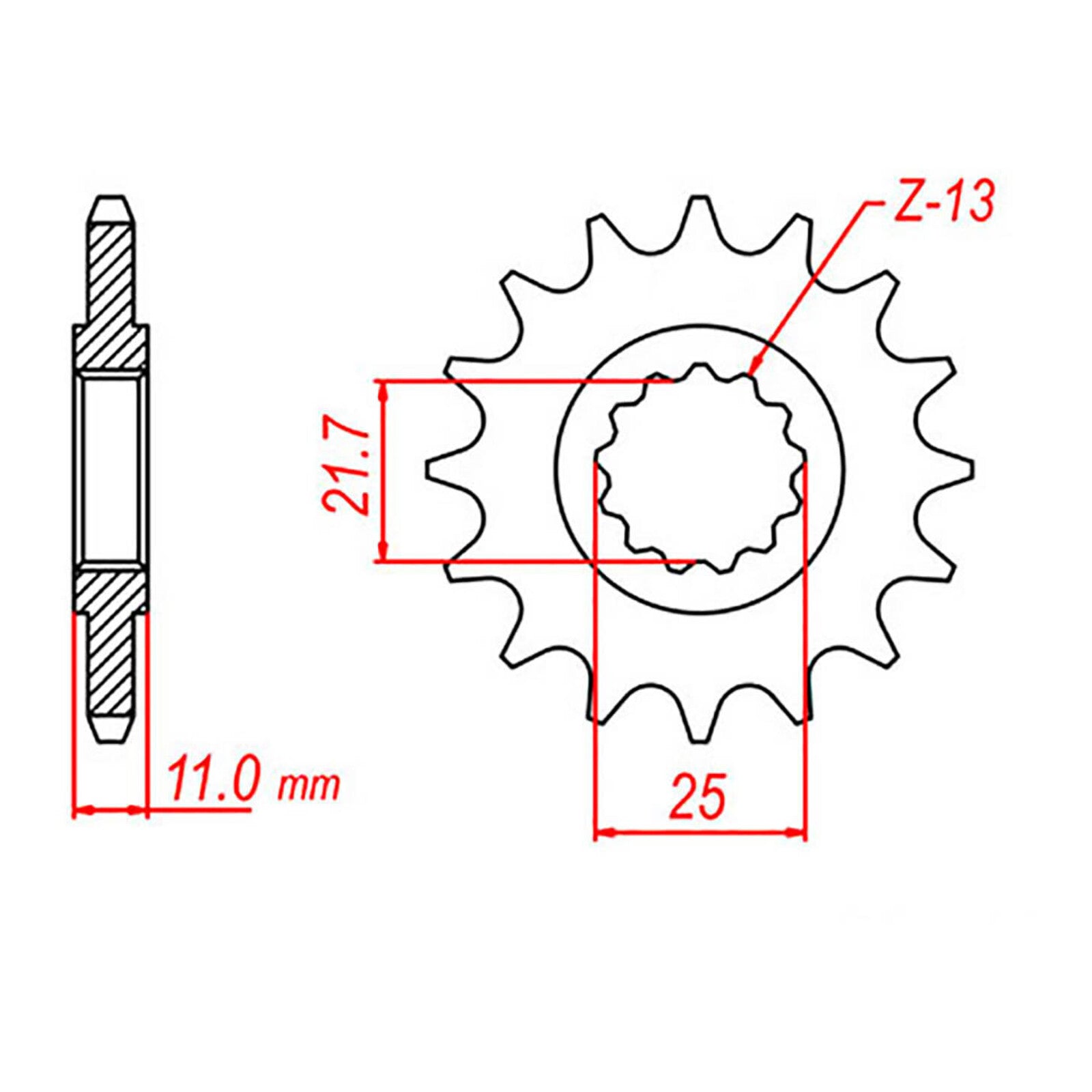 MTX 580 Steel Front Sprocket #530 (10-1AE)