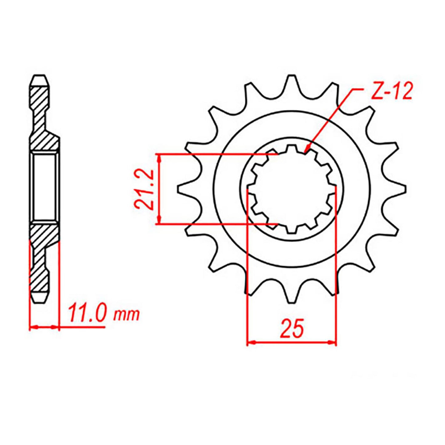 MTX 824 Steel Front Sprocket #520 (10-HQ5)