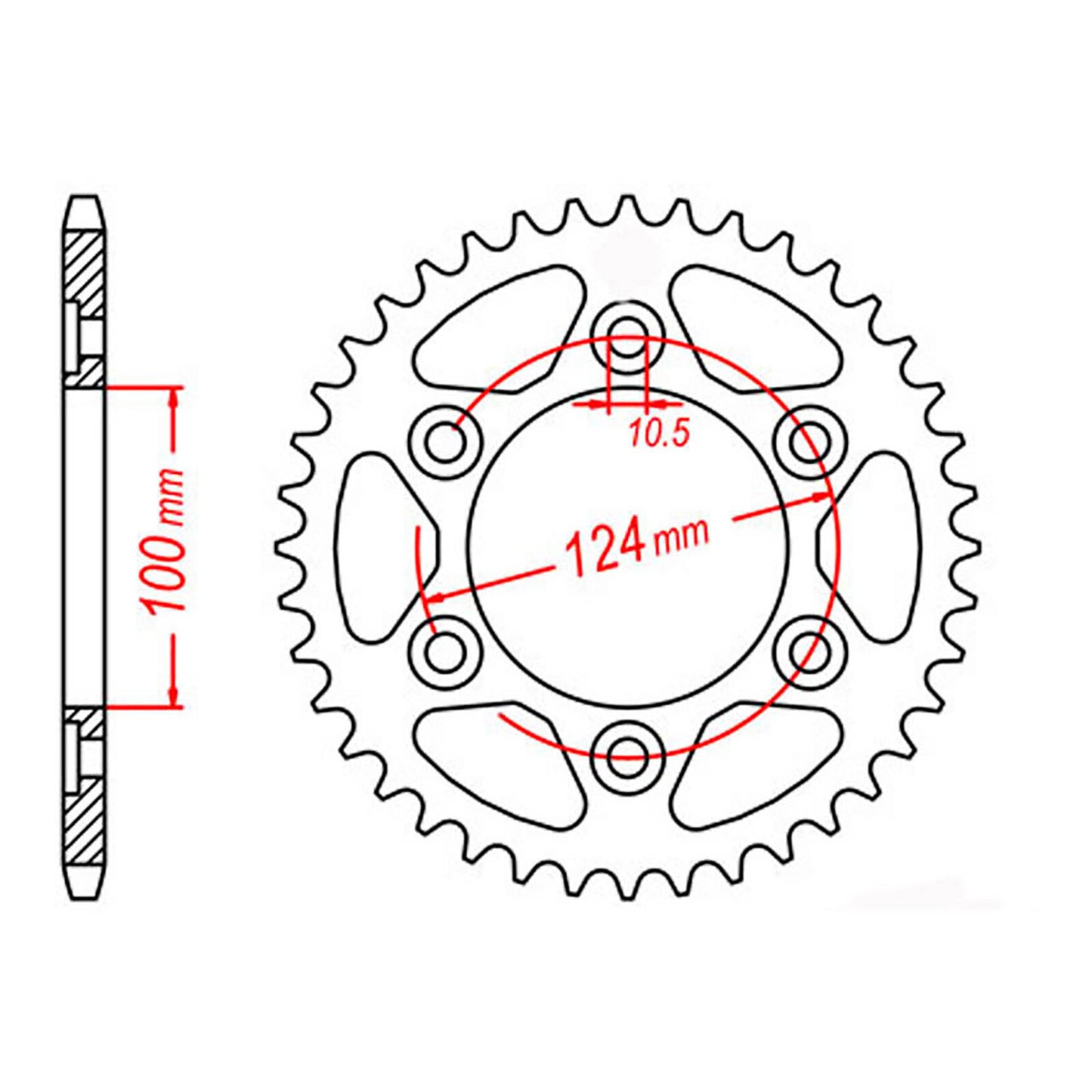 MTX 745 Steel Rear Sprocket #525 (11-745)