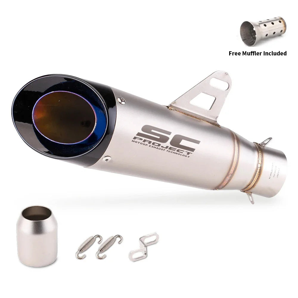 For Kawasaki Ninja Z900 Honda CB650R Yamaha R3 51mm Motorcycle Exhaust Muffler Pipe Escape 335mm Length