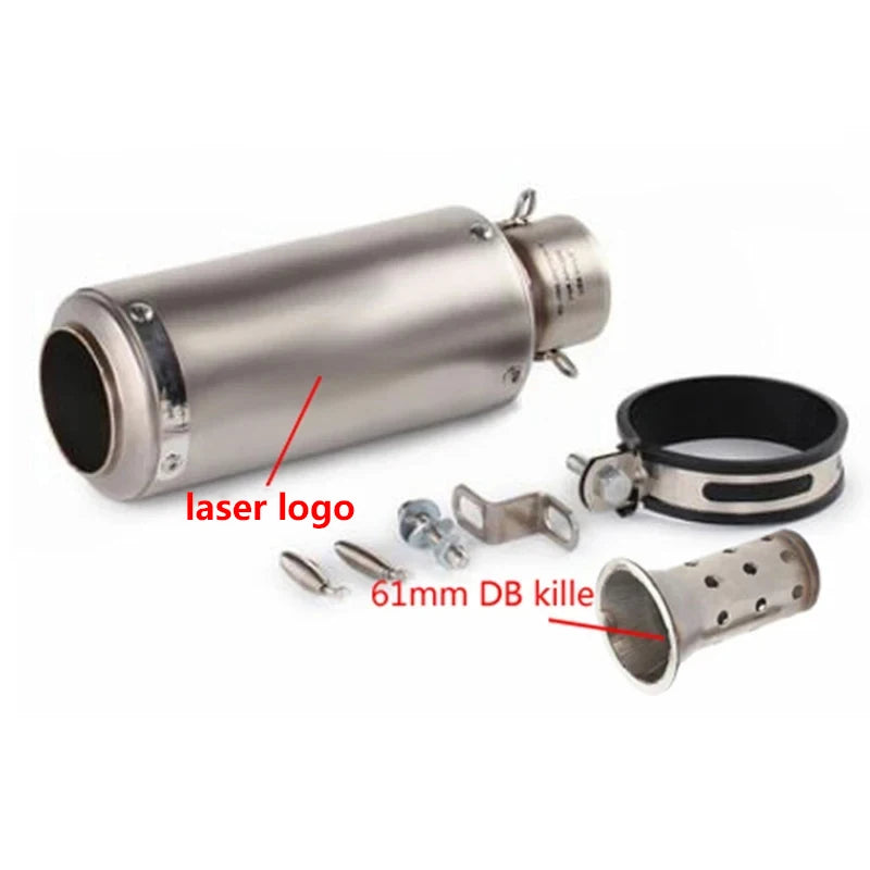 Universal 51/60mm motorcycle sc exhaust inox muffler carbon fiber exhaust with DB Killer for z900 R3 R25 MT07 MT09 R1 Z400 Z650