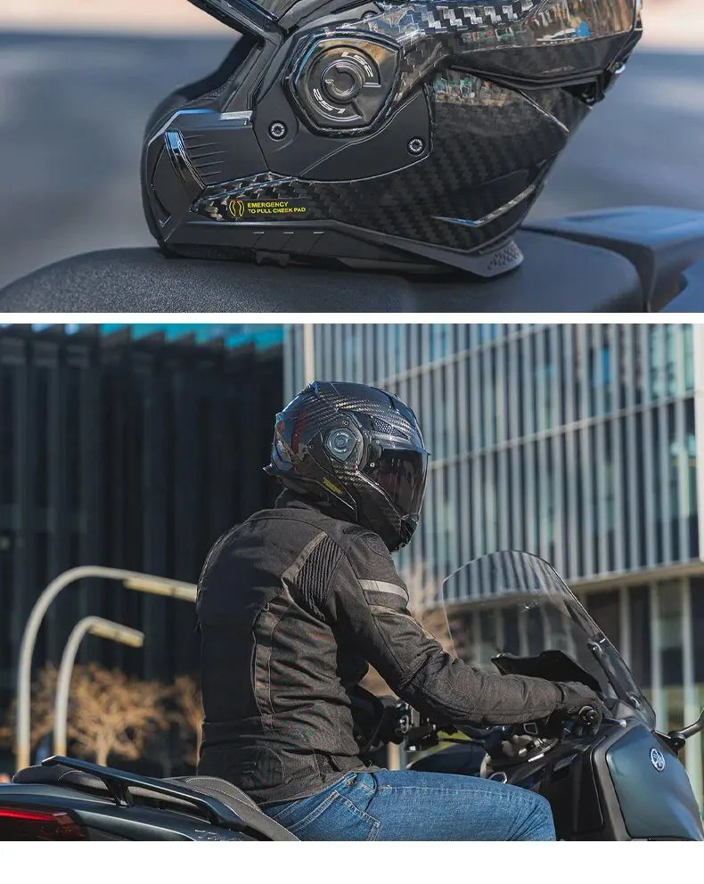 LS2 FF901 Advant X – Carbon Modular Flip-Up Motorcycle Helmet with Sun Visor