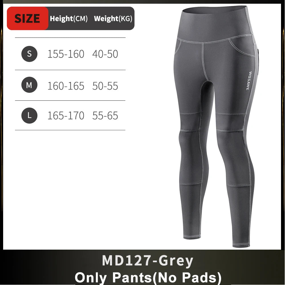 WOSAWE Women Motorcycle Pants Anti-fall High Waist Reflective Motorcycle Rider Pants Racing Fitness GYM Trousers Honey Peach Hip