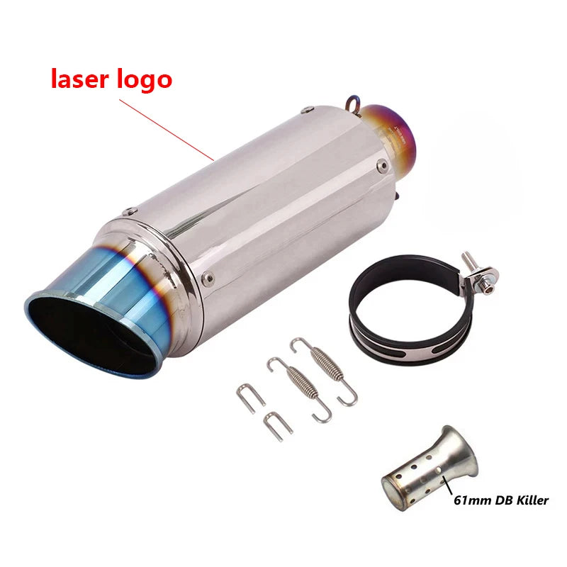 Universal 51/60mm motorcycle sc exhaust inox muffler carbon fiber exhaust with DB Killer for z900 R3 R25 MT07 MT09 R1 Z400 Z650