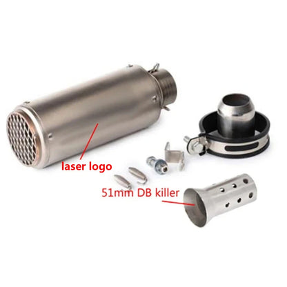 Universal 51/60mm motorcycle sc exhaust inox muffler carbon fiber exhaust with DB Killer for z900 R3 R25 MT07 MT09 R1 Z400 Z650