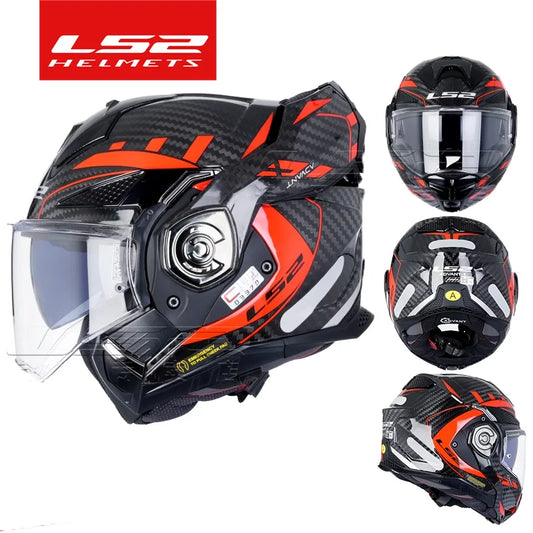 LS2 FF901 Advant X – Carbon Modular Motorcycle Helmet with Sun Visor