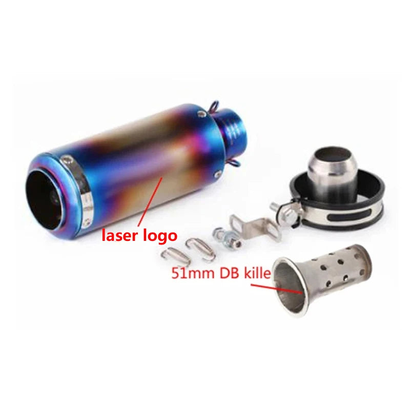 Universal 51/60mm motorcycle sc exhaust inox muffler carbon fiber exhaust with DB Killer for z900 R3 R25 MT07 MT09 R1 Z400 Z650