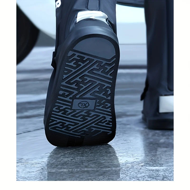 RainGuard High-Tube Boots – Waterproof Reflective Motorcycle Riding Boots