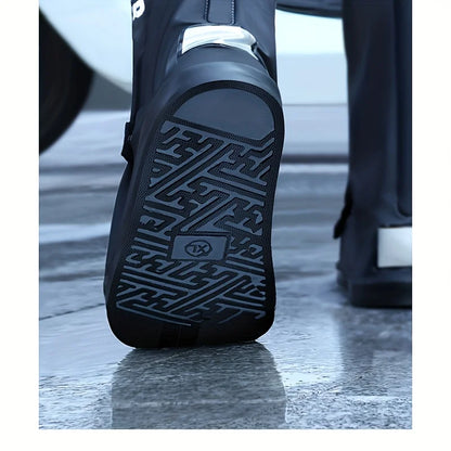 RainGuard High-Tube Boots – Waterproof Reflective Motorcycle Riding Boots