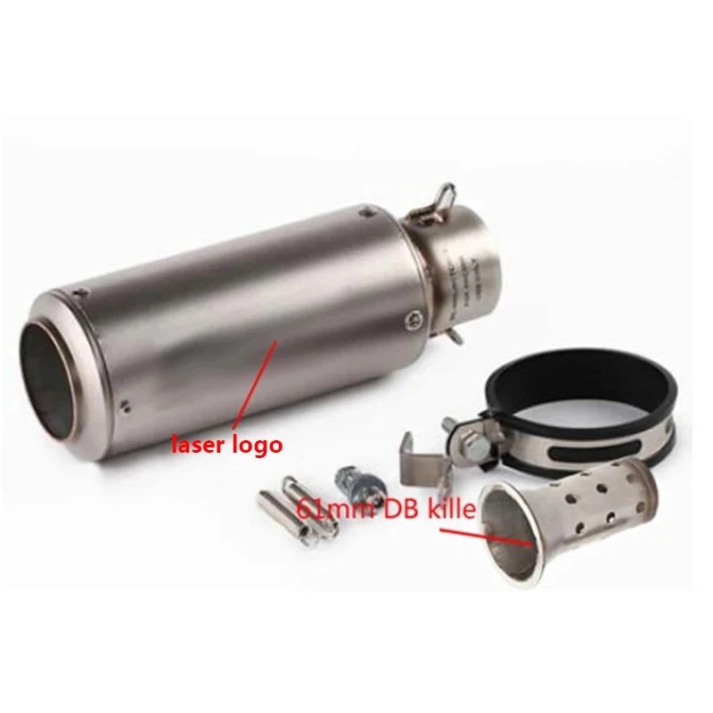 Universal 51/60mm motorcycle sc exhaust inox muffler carbon fiber exhaust with DB Killer for z900 R3 R25 MT07 MT09 R1 Z400 Z650