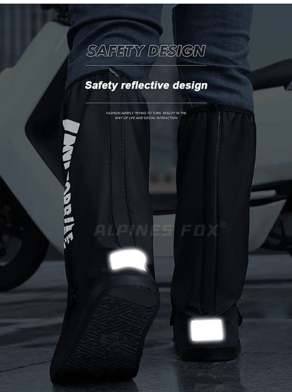 RainGuard High-Tube Boots – Waterproof Reflective Motorcycle Riding Boots