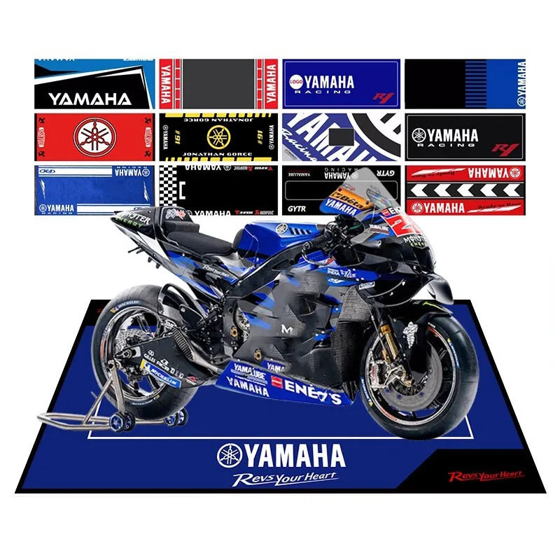 Yamaha Racing Garage Mat – Anti-Slip Waterproof Display Pad