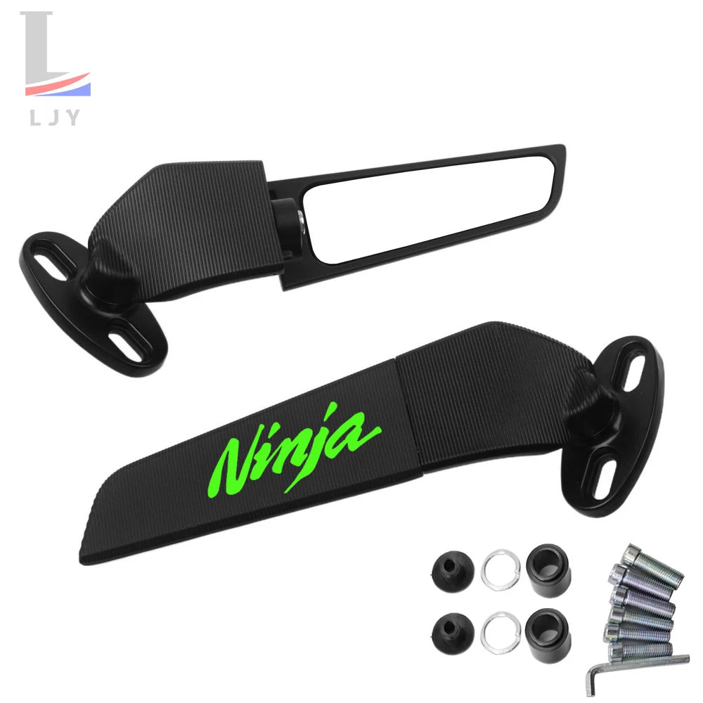 For ninja 400 650 300 250 250R ZX14R ZX10R ZX6R 1000 SX H2 ZX7R Motorcycle CNC Rear View Mirrors HD Motorbike End Side Mirror