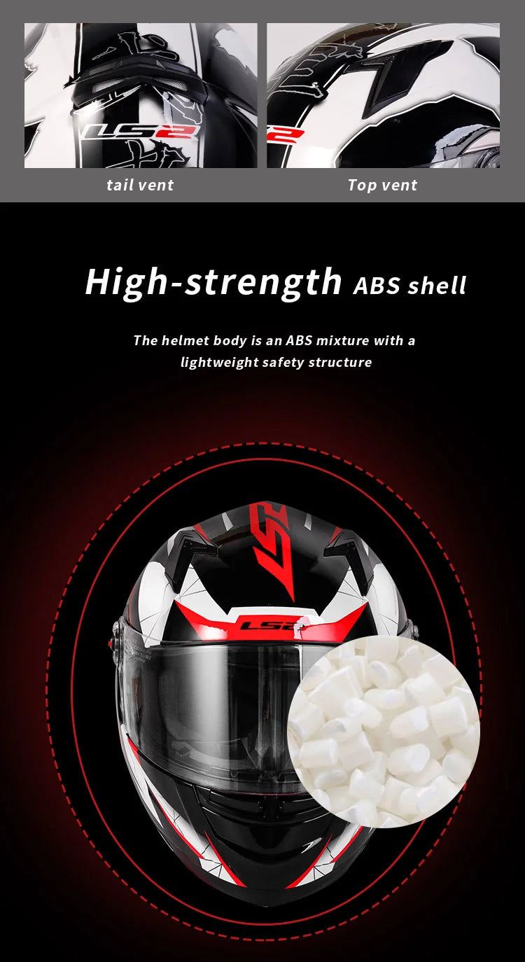 LS2 FF358 – Full-Face Motorcycle Helmet (Men/Women, High-Strength ABS)