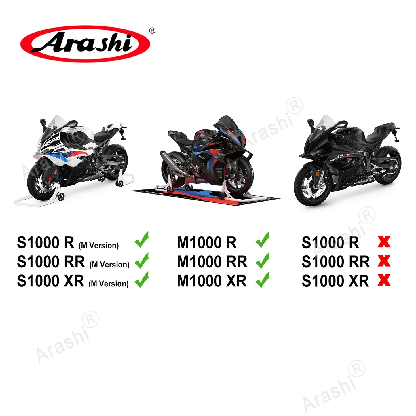 Arashi Front Wheel Rim Brake Disc Rotor Set For BMW S1000RR M Version 2019-2024 / S1000XR 2020-2022 / S1000R 2021-2025