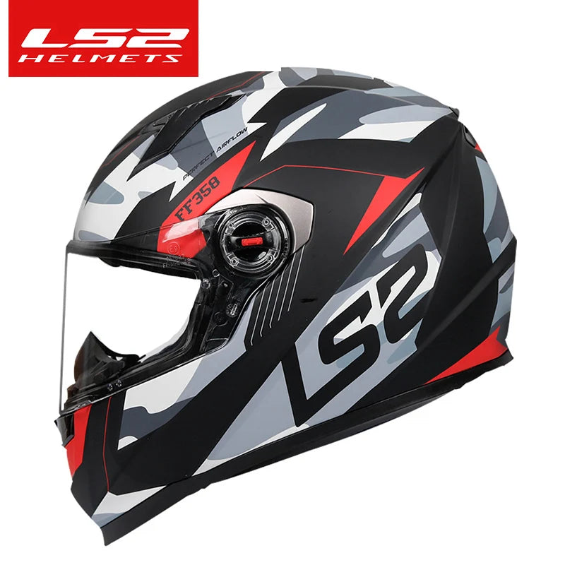 LS2 FF358 – Full-Face Motorcycle Helmet (Men/Women, High-Strength ABS)