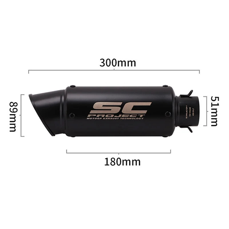 Universal 51/60mm motorcycle sc exhaust inox muffler carbon fiber exhaust with DB Killer for z900 R3 R25 MT07 MT09 R1 Z400 Z650