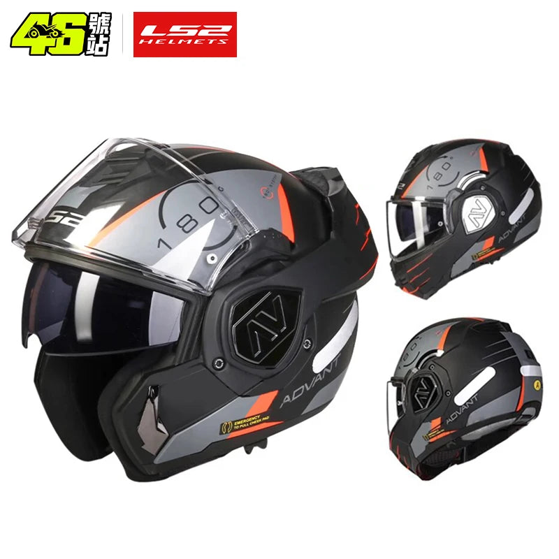 LS2 FF906 Advant Flip-Up – Modular Motorcycle Helmet with Dual Visor