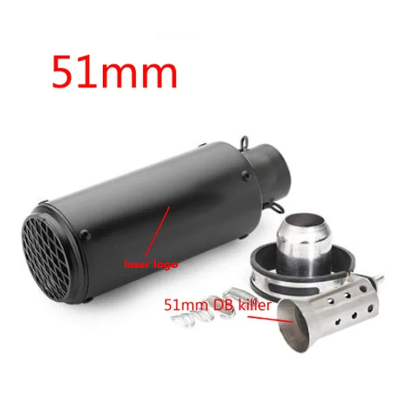 Universal 51/60mm motorcycle sc exhaust inox muffler carbon fiber exhaust with DB Killer for z900 R3 R25 MT07 MT09 R1 Z400 Z650