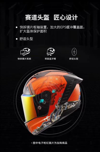 LS2 FF805 9K – Carbon Full-Face Racing Motorcycle Helmet with Tail Wing