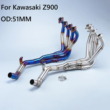 Slip On 900 Z900 2017- 2022 Motorcycle Full System Exhaust Escape Stainless steel 50.8mm Front Pipe  For Kawasaki Ninja