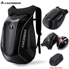 Vintage Motorcycle Full Face Helmet Backpack Large Capacity Motocross Backpack Carbon Fiber Shell Motorbike Backpack Waterproof