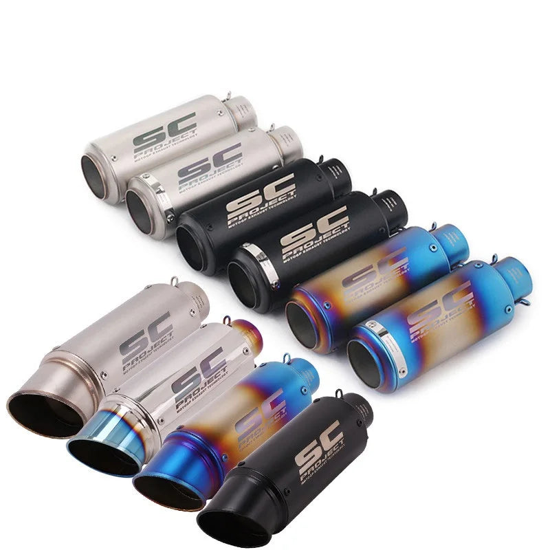 Universal 51/60mm motorcycle sc exhaust inox muffler carbon fiber exhaust with DB Killer for z900 R3 R25 MT07 MT09 R1 Z400 Z650
