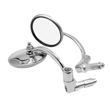 Chrome Round Rearview Bar End Mirror Suitable For Motorcycle / Chopper / Racer-0